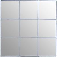 Orsina Oriel Grid Wall Mirror in Silver