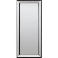 Orsina Champagne Rectangle Wall Mirror, Wooden Frame Mirror With Sleek Finish, Small Mirror For Dressing Area in Black