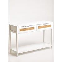 Orsina Rustic White Wood Console Table, Ample Space Hallway Table, Eaisly Maintained Console Table With Drawers