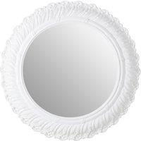 Orsina Plume Antique Small Acanthus Leaf Wall Mirror in White