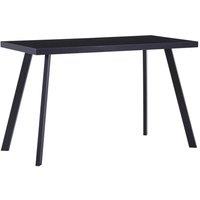 Dining Table Black 120x60x75 cm Tempered Glass