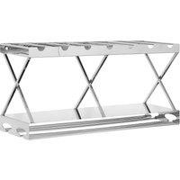 Orsina Elegant 2 Tier 7 Bottle Silver Wine Rack, Space Saving Wine Bottle Rack For Cupboard, Stylish Wine Rack