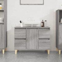 Berkfield Home Sink Cabinet Grey Sonoma 80x33x60 cm Engineered Wood | Size: 80 x 33 x 60 cm