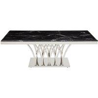 Orsina White Marble & Titan Gold Coffee Table For Living Room, Modern Distinctive Storage Table, Decorative Table in Silver