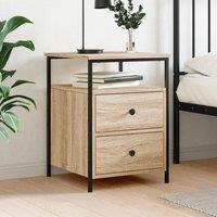 Berkfield Home Bedside Cabinet Sonoma Oak 44x45x60 cm Engineered Wood in Brown | Size: 44 x 45 x 60 cm