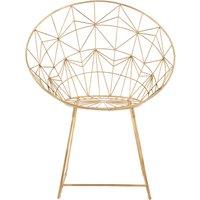 Orsina Handcrafted Gold Iron Design Chair, Geometric Design Accent Chair For Livingroom, Stylish Livingroom Chair