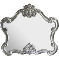 Orsina Antique Silver Wall Mirror, Hallway Mirror, Decorative Mirror With Symmetrical Floral Relief, Distressed Mirror