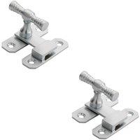 Loops 2x Window T Handle Fastener 57 x 19mm Satin Chrome Cabinet Door Lock