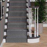 Kukoon Grey Herringbone Cut to Measure Stair Carpet Runner Rug | Size: 60 cm x 510 cm
