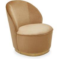 Orsina Stylish Cream Velvet Base Chair, Elegant Accent Chair, Velvet Upholstered Armless Chair, Mid-century Chair in Beige