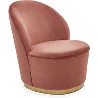 Orsina Stylish Cream Velvet Base Chair, Elegant Accent Chair, Velvet Upholstered Armless Chair, Mid-century Chair in Dusty Pink