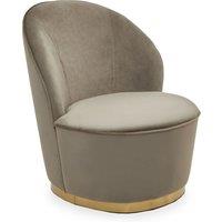 Orsina Stylish Cream Velvet Base Chair, Elegant Accent Chair, Velvet Upholstered Armless Chair, Mid-century Chair in Grey