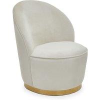 Orsina Stylish Cream Velvet Base Chair, Elegant Accent Chair, Velvet Upholstered Armless Chair, Mid-century Chair