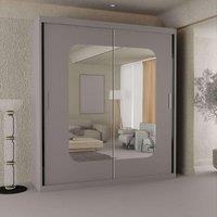 Sliding Wardrobes 4U Merikan Sliding Double Mirror Door Wardrobe 150cm X 217cm in Grey | Size: 150 cm X 217 cm