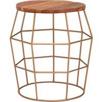 Orsina Distinctive Rounded Side Table For Sitting Areas, Elegant Wooden Top Bedside Table, Small Lounge Side Table in Natural