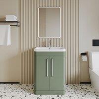 Balterley Bathroom 2 Door Vanity Unit 800 x 450 x 840mm - Satin Green