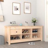 Berkfield Home Shoe Cabinet 110x38x45.5 cm Solid Wood Pine in Brown