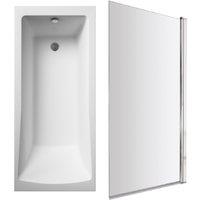 Balterley Square 1700x700 Bath Set - Leg Set & Chrome Screen in White