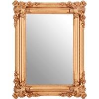 Orsina Luxe Gold Wall Mirror With Floral Corners & Ridged Frame, Decorative Square Mirror, Statement Wall Mirror