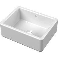 Balterley Fireclay Single Bowl Kitchen Sink 36mm Thick Sides Overflow 595mm in White