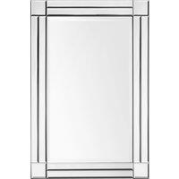 Orsina Luxe Bevelled Edge Wall Mirror, Full Size Rectangular Mirror with MDF Back, Large Mirror For Wall Mounting in Silver