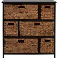 Orsina Stylish 6 Drawers Black Frame Storage Unit, Modern Chest Of Drawers For Livingroom, Minimalist Storage Chest