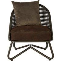 Orsina Durable Foundry Chair With Curved Legs, Industrial Design Comfortable Foundry Chair For Outdoor Sitting in Brown
