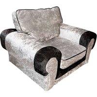 Furnishings For Less UK Chelsea Crushed Velvet Armchair Rolled Arms Single Seater in Black