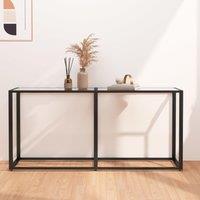 Berkfield Home Console Table Transparent 160x35x75.5cm Tempered Glass in Clear | Size: 160x35x75.5 cm