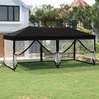 Berkfield Home Folding Party Tent with Sidewalls Black 3x6 m