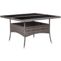 Berkfield Home Outdoor Dining Table Grey Poly Rattan & Glass