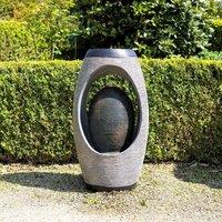 Primrose Nazare Oval Water Feature With Lights 75.5cm in Grey