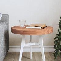 Berkfield Home Table Top 40x4 cm Round Solid Wood Beech in Brown | Size: 40x4 cm