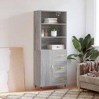 Berkfield Home Highboard Grey Sonoma 69.5x34x180 cm Engineered Wood