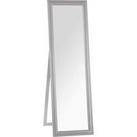 Orsina Full Length White Floor Standing Mirror, Bevelled Edges Bathroom Mirror, Stable Design Large Tall Mirror in Grey