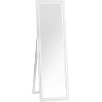 Orsina Full Length White Floor Standing Mirror, Bevelled Edges Bathroom Mirror, Stable Design Large Tall Mirror