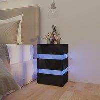 Berkfield Home LED Bedside Cabinet High Gloss Black 45x35x67 cm Engineered Wood | Size: 45 x 35 x 67 cm
