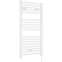Balterley Electric Vertical Round Towel Rail 500 Watt Gloss White 920x 480mm