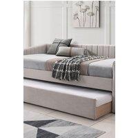 Time4sleep Sanderson Natural Oat Upholstered - Day Bed Including Underbed | Size: Single
