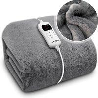 Dreamcatcher Electric Heated Blanket Throw Soft Fleece Faux Fur Polyester Washable Overblanket 9 Timer & Heat Settings 160 x 130cm