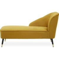Orsina Cream Velvet Chaise Lounge, Chaise Lounge Sofa for Home, Right Arm Chaise Sofa in Yellow