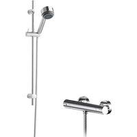 Balterley Current Round Bar Valve Linear Slide Rail Kit Shower Set Chrome in Silver
