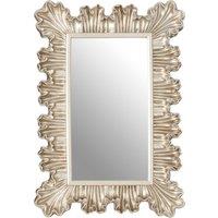 Orsina Champagne Finish Clamshell Design Wall Mirror, Symmetrical Pleated Hanging Mirror, Perfect Mounted Mirror in Gold