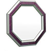 Orsina Purple & Mirrored Glass Octagonal Wall Mirror, Full Size Decorative Mirror, Large Glass Accent Mirror