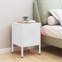 Berkfield Home Nightstand White 35x35x51 cm Steel | Size: 35 x 35 x 51 cm