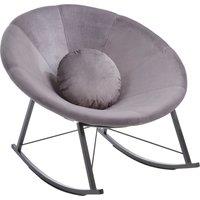 Orsina Unique Black Chair, Stylish Conical Seat With Velvet Upholstery, Luxe Armless Chair With A Plush Cushion in Grey