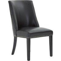 Orsina Modern Black Leather Effect Dining Chair, Elegant Design Dining Chair For Dining Table, Luxury Dining Chair