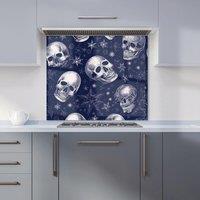 Warren Reed - Designer Evening Skulls & Stars Kitchen Splashback | Size: 700mm x 650mm