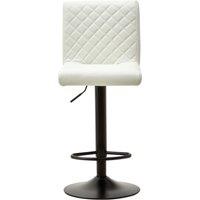 Orsina Elegant High Back White Leather Effect Bar Chair, Diamond Tufted Bar Chair, High Back Modern Bar Stool