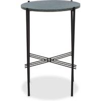 Orsina Green Marble Side Table, End Table with Black Crisscross Base, Powder Coated Frame Side Table, Bedside Table